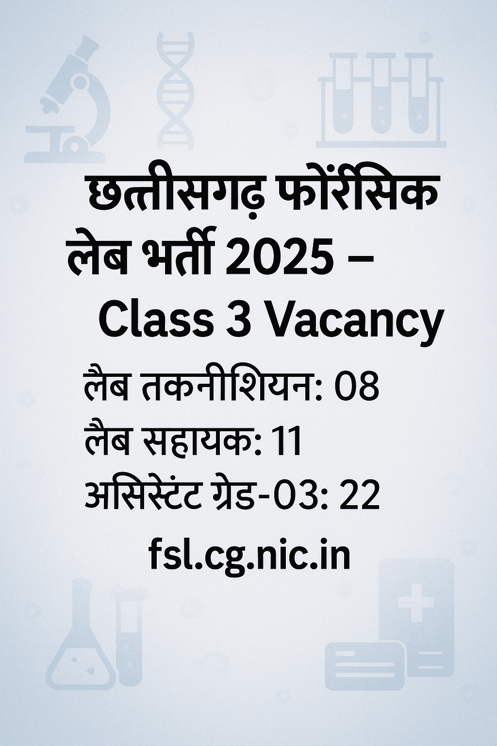 Chhattisgarh Forensic Lab Class 3 Vacancy 2025