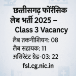 Chhattisgarh Forensic Lab Class 3 Vacancy 2025