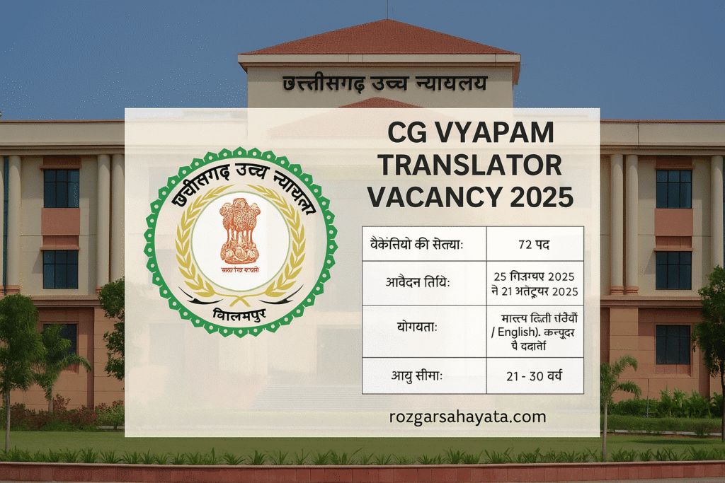 CG Vyapam Translator Vacancy