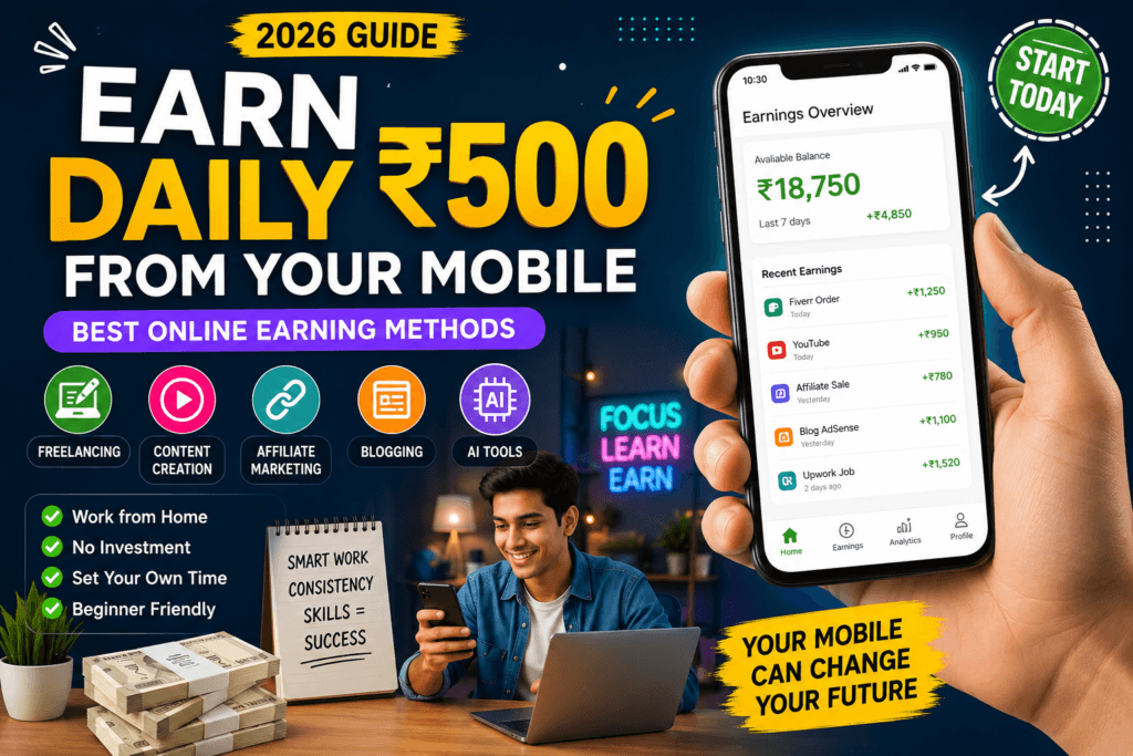 Mobile Se Daily ₹500 Kaise Kamaye