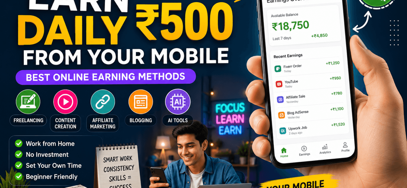 Mobile Se Daily ₹500 Kaise Kamaye