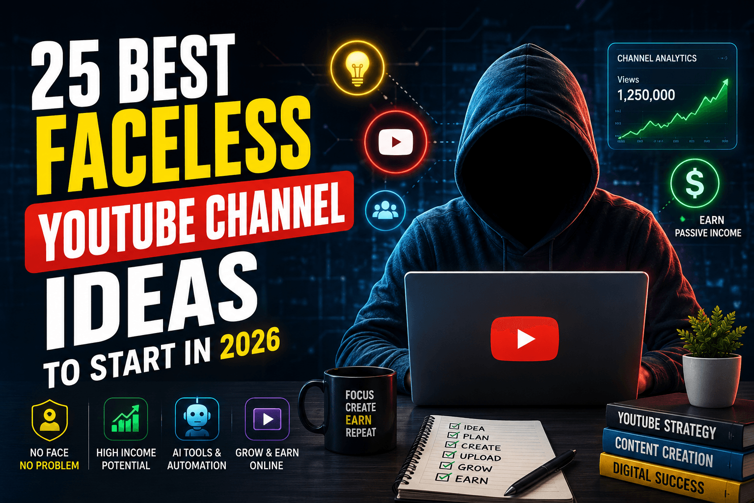 Faceless YouTube Channel Ideas: 25 Profitable Niches to Start in 2026