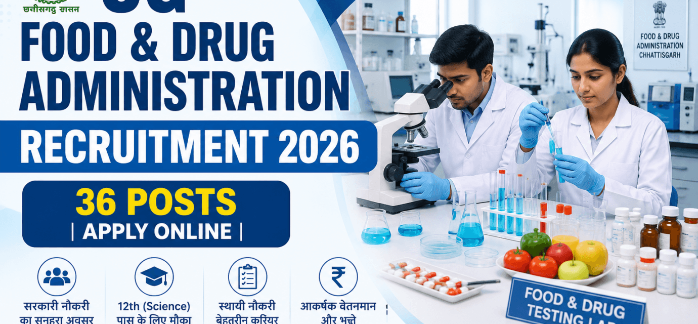 CG Food & Drug Administration Recruitment 2026 Notification Released
