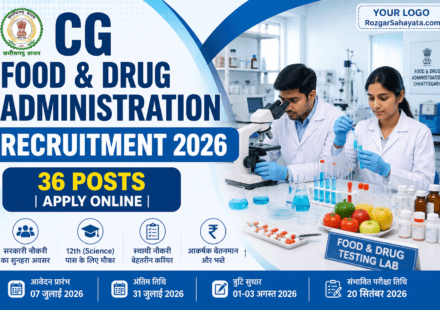 CG Food & Drug Administration Recruitment 2026 Notification Released