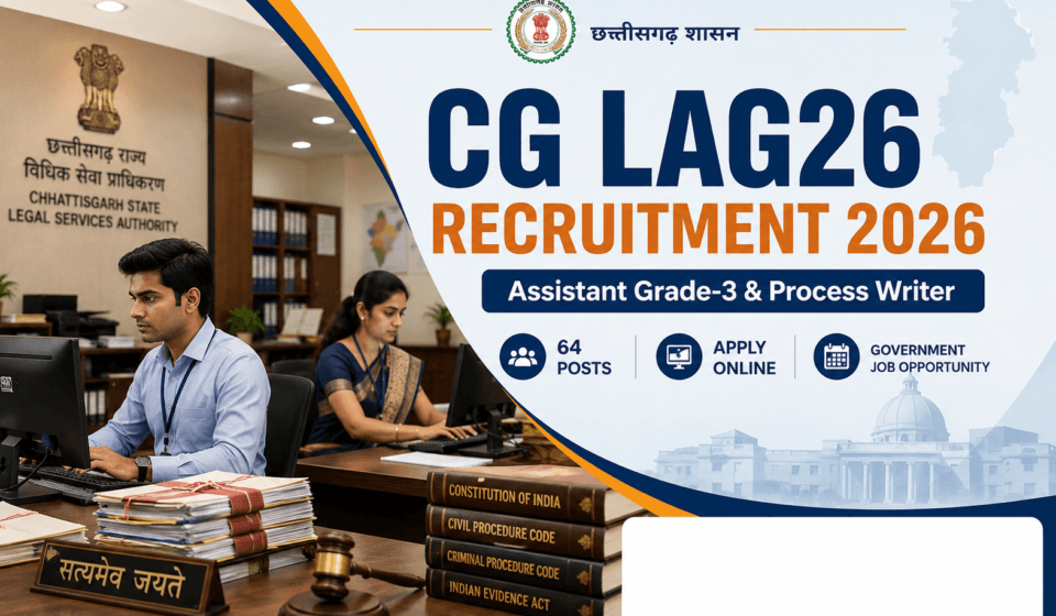CG LAG26 Recruitment 2026 – Assistant Grade-3 एवं Process Writer भर्ती की पूरी जानकारी