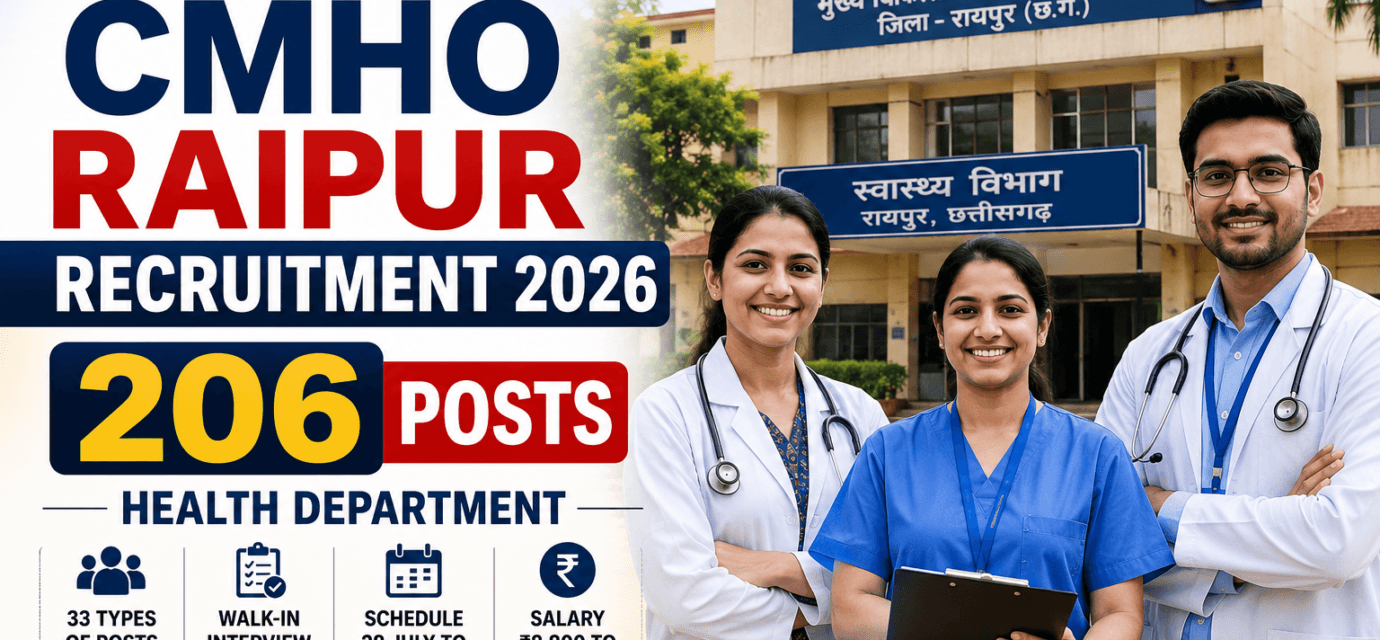 CMHO Raipur Recruitment 2026 – 206 Health Department Posts