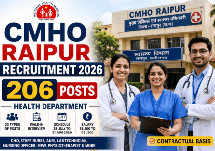 CMHO Raipur Recruitment 2026 – 206 Health Department Posts