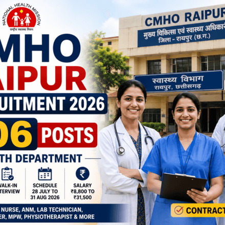 CMHO Raipur Recruitment 2026 – 206 Health Department Posts