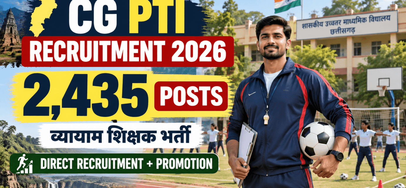 CG PTI Recruitment 2026 2435 Posts Vyayam Shikshak Bharti
