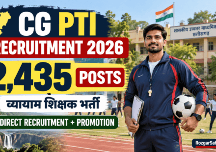 CG PTI Recruitment 2026 2435 Posts Vyayam Shikshak Bharti
