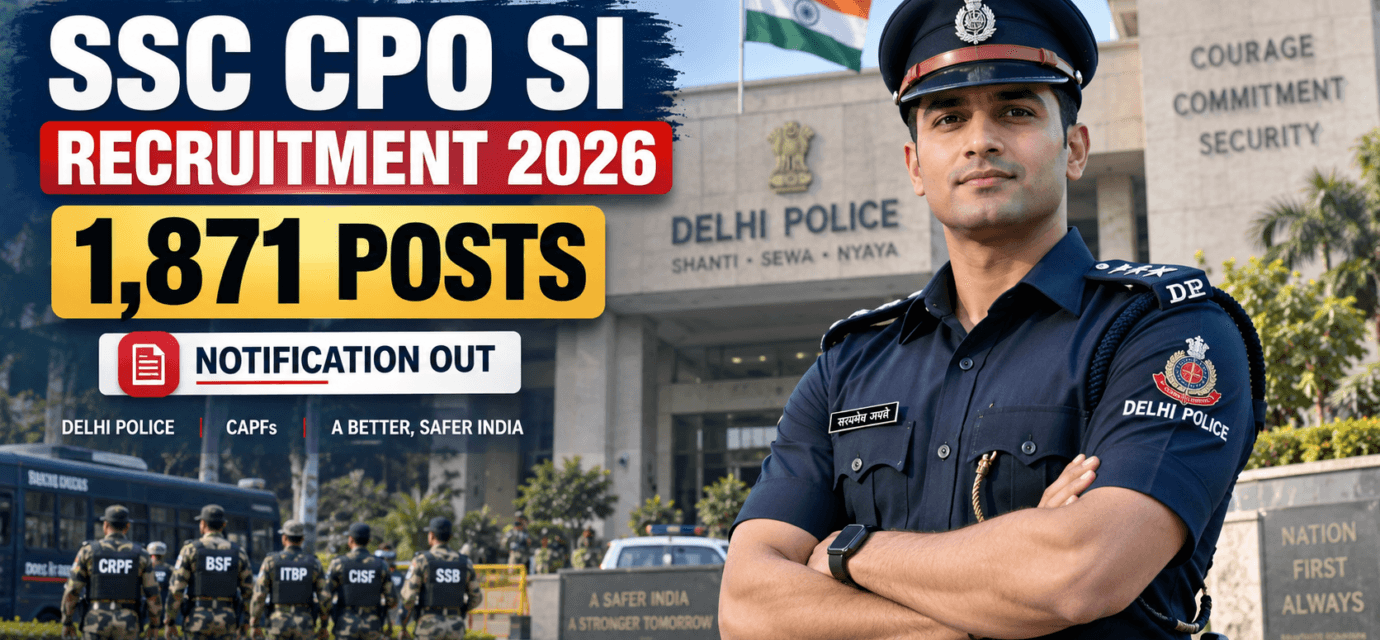 SSC CPO SI Recruitment 2026 – 1,871 Sub Inspector Vacancy