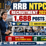 RRB NTPC RECRUITMENT 2026 1,688 POSTS