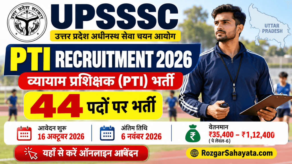 UPSSSC PTI RECRUITMENT 2026