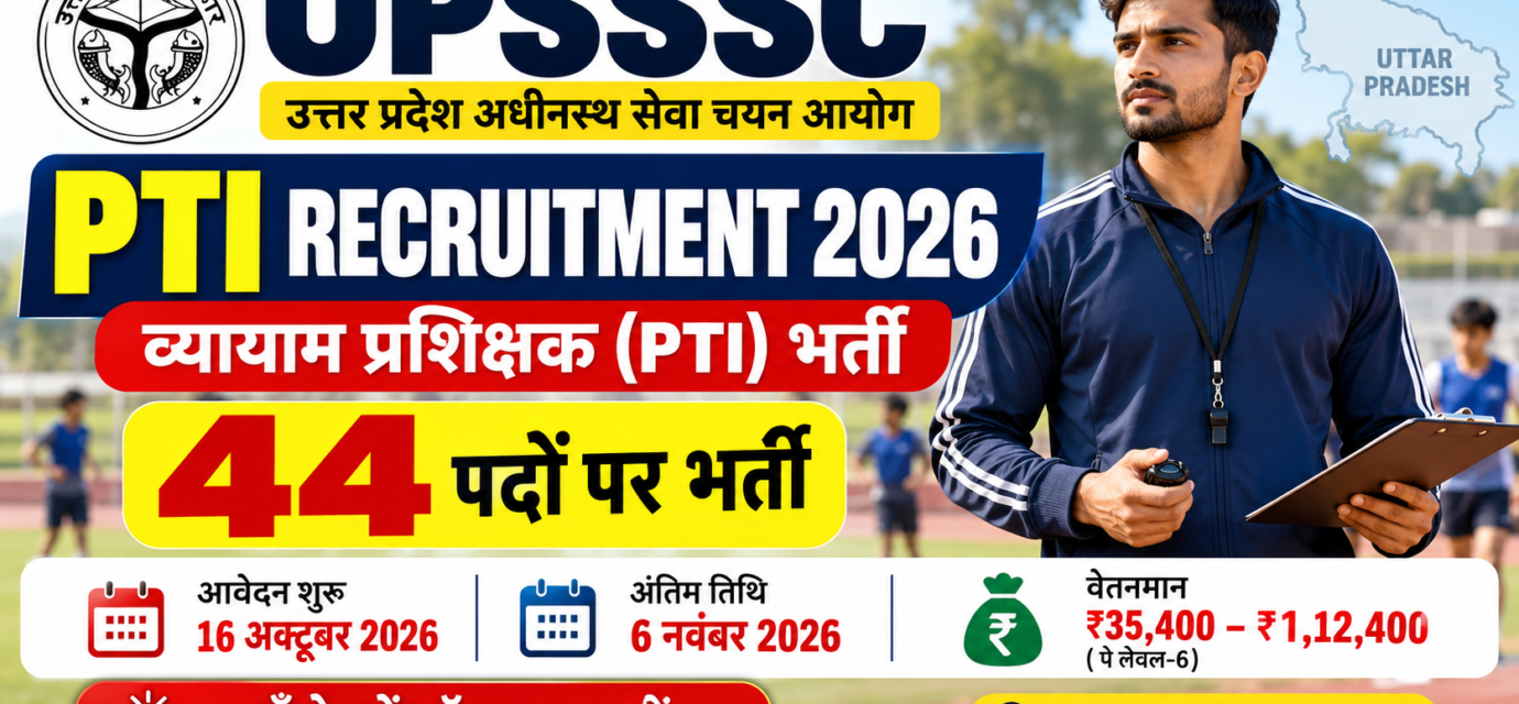 UPSSSC PTI RECRUITMENT 2026